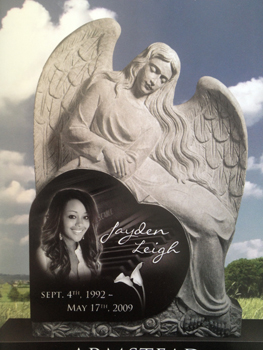 Heart-shaped headstone with angel